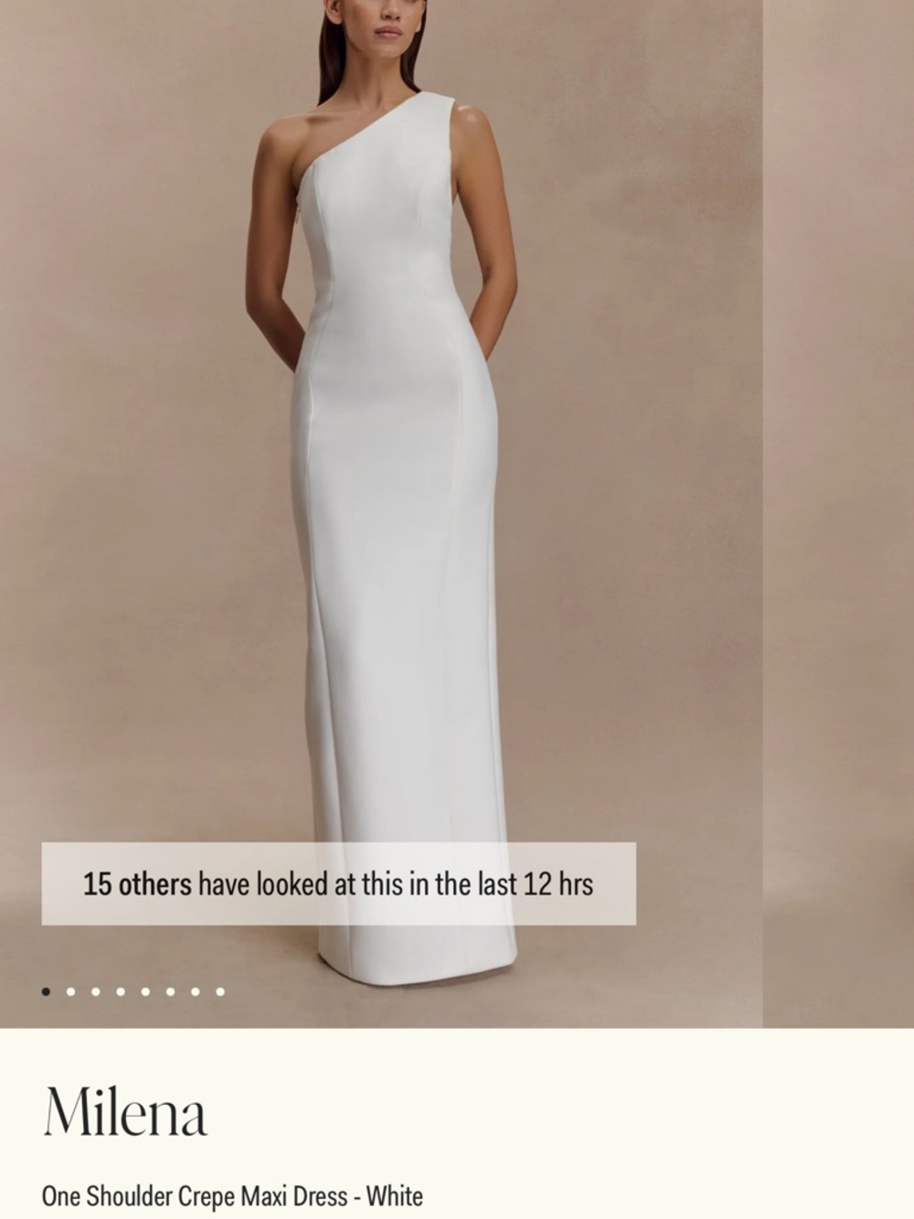 Meshki Milena One-Shoulder Crepe Maxi Dress - White